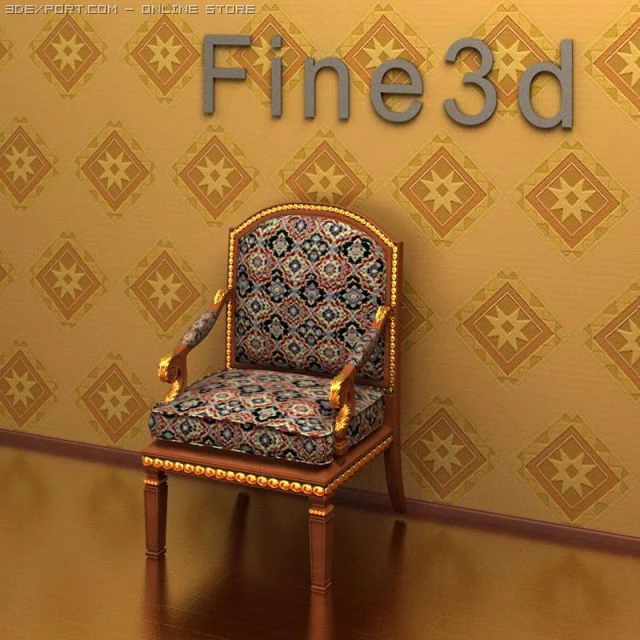antiquechair090341410 3D Model .c4d .max .obj .3ds .fbx .stl .blend 