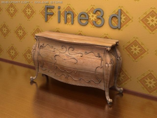 antiquecupboard090380202 3D Model .c4d .max .obj .3ds .fbx .stl .blend