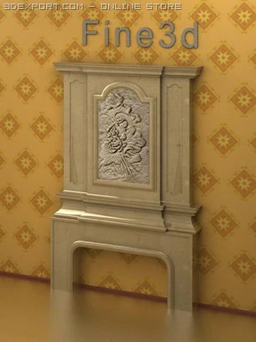 antiquefireplace090330101 3D Model .c4d .max .obj .3ds .fbx .stl .blend