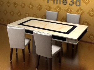 antiquedining table and chair 3D Model