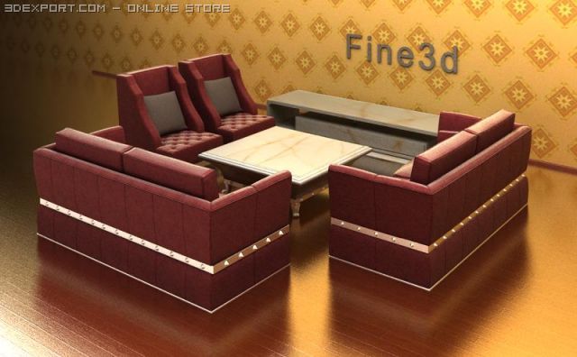 antiquecomb of living room Modèle 3D .c4d .max .obj .3ds .fbx .stl .blend 