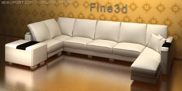antiqu09056sofa combination 3Dモデル .c4d .max .obj .3ds .fbx .stl .blend 