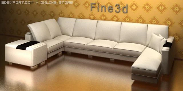 antiqu09056sofa combination 3D Model .c4d .max .obj .3ds .fbx .stl .blend 