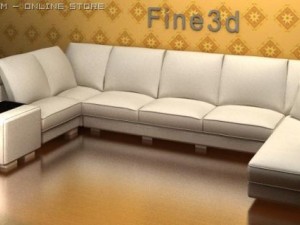 antiqu09056sofa combination 3D मॉडल