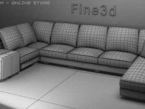 antiqu09056sofa combination 3D Model