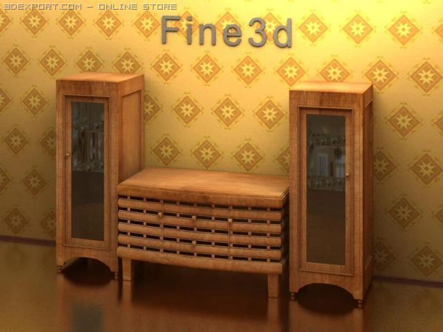 antique09057cabinet 3D Model .c4d .max .obj .3ds .fbx .stl .blend 