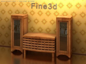 antique09057cabinet 3Dモデル