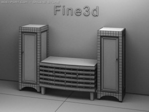 antique09057cabinet Model 3D