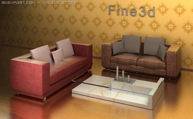 antique09058sofa combinatio 3D Model .c4d .max .obj .3ds .fbx .stl .blend 