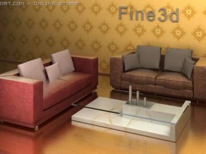 combinaison de canapé antique 09058 Modèle 3D