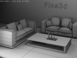 antique09058sofa combinatio 3D Model