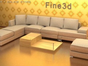 antique09059sofa combination 3Dモデル