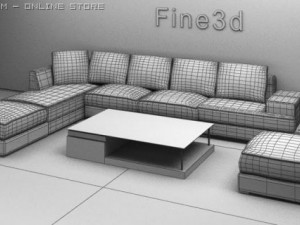 antique09059sofa combination 3D मॉडल