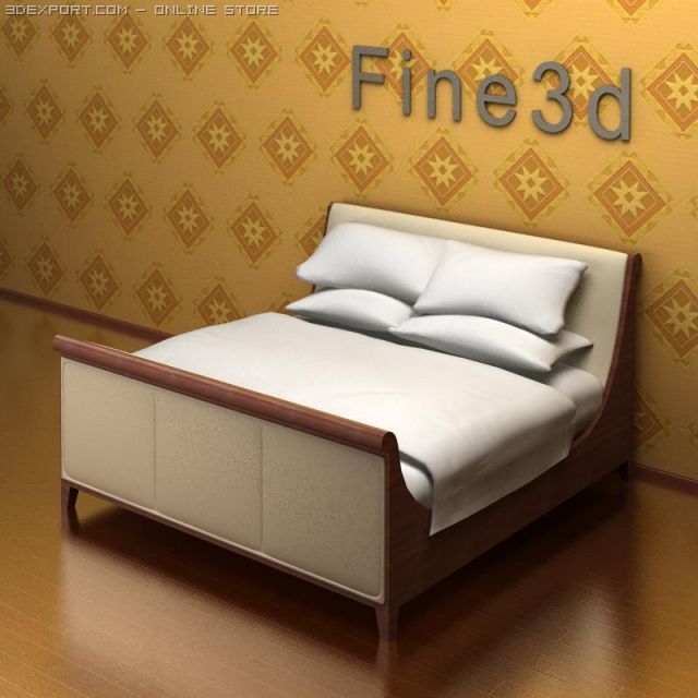 antique09073bed Modelo 3D .c4d .max .obj .3ds .fbx .stl .blend 