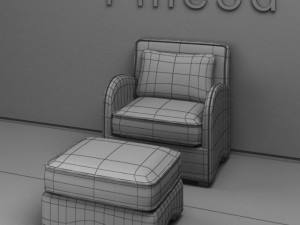 antique09077sofa 3Dモデル
