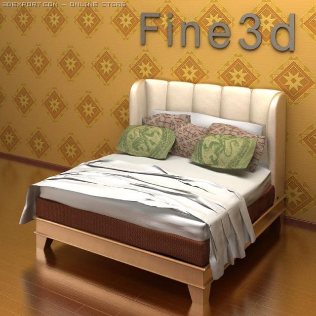 antique09083bed 3D Model .c4d .max .obj .3ds .fbx .stl .blend 