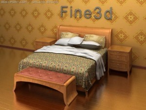 antique09084bed 3D Model