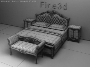 antique0991bed 3D 模型