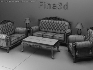 antique0994sofa combination Modello 3D