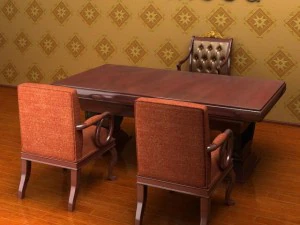 antyczne08023biurko Model 3D