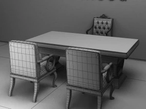 antique08023desk 3D Model