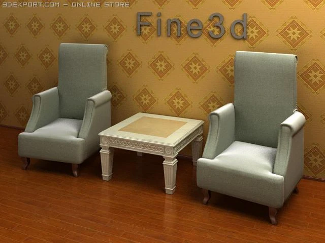 antique08026sofa combinatio 3D Model .c4d .max .obj .3ds .fbx .stl .blend 