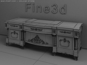 antique08028desk 3Dモデル