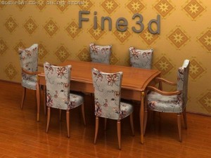 antique08029table Modèle 3D