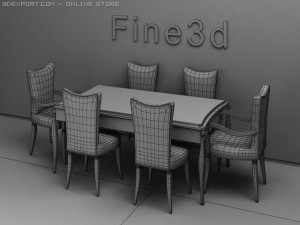 antique08029table 3D 모델