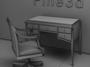 antique08031desk Model 3D