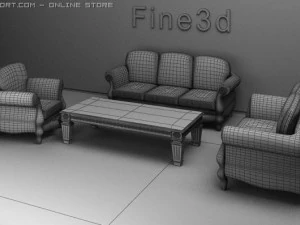 antique08032sofa combinatio 3D Model