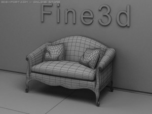 antique09097sofa 3D 모델