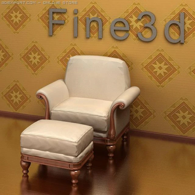 antique0102sofa 3D Model .c4d .max .obj .3ds .fbx .stl .blend 