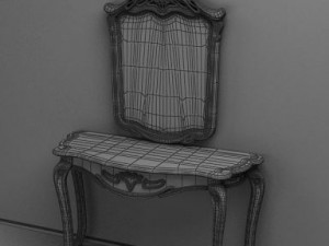antique090107makeup desk 3D 模型