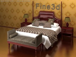 antique08034bed Model 3D