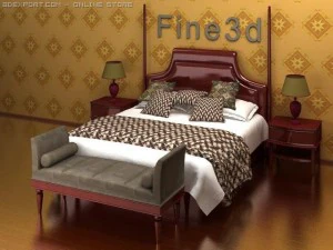 antique08034bed 3D Model