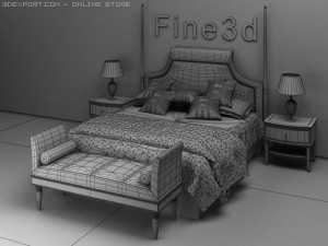 antique08034bed 3Dモデル