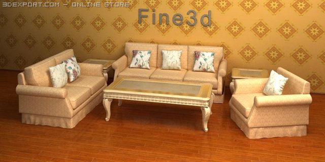 antique08sofa combination05 Modelo 3D .c4d .max .obj .3ds .fbx .stl .blend 