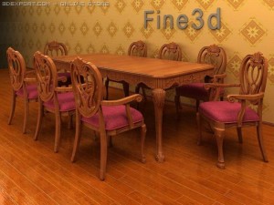 antique08table050 3Dモデル