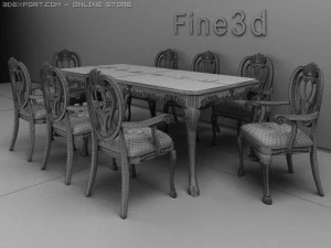 antique08table050 3D Model
