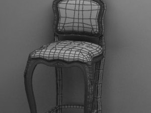 antique08bar chair 3D Model