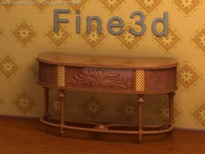 antique08 table 07 3D Model