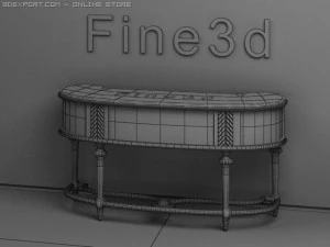 antique08 table 07 3D Model
