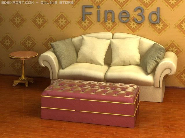antique09om03sofa combinati 3D Model .c4d .max .obj .3ds .fbx .stl .blend 