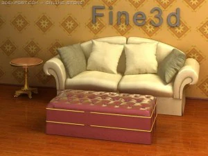 antique09om03sofa combinati 3D Model