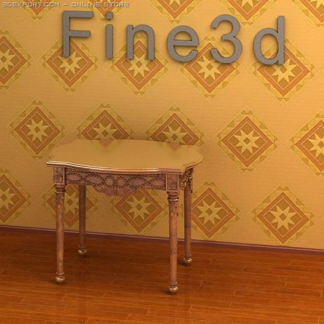 antique08table091 3D Model .c4d .max .obj .3ds .fbx .stl .blend 