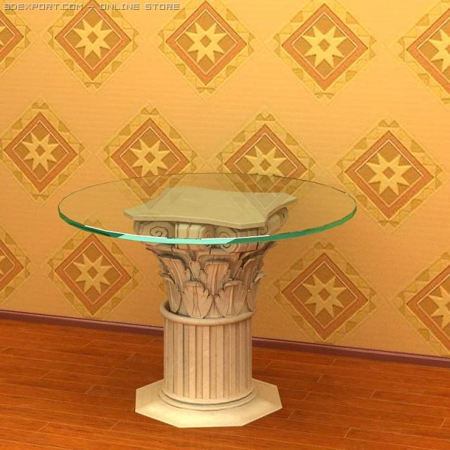 antique08table098b 3D Model .c4d .max .obj .3ds .fbx .stl .blend 
