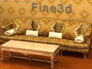 antique09omsofa комбінація 3D Модель