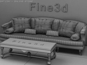 antique09omsofa combination 3D Model