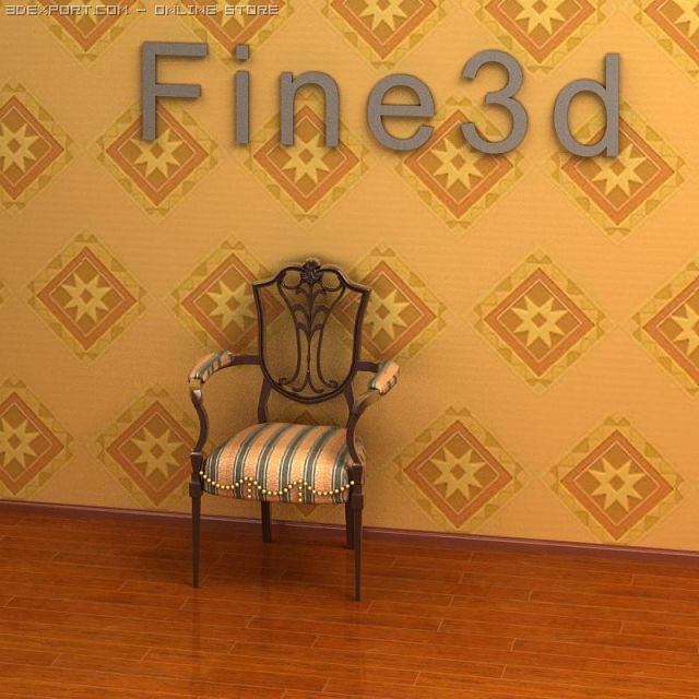 antique08chair093 3D Model .c4d .max .obj .3ds .fbx .stl .blend 